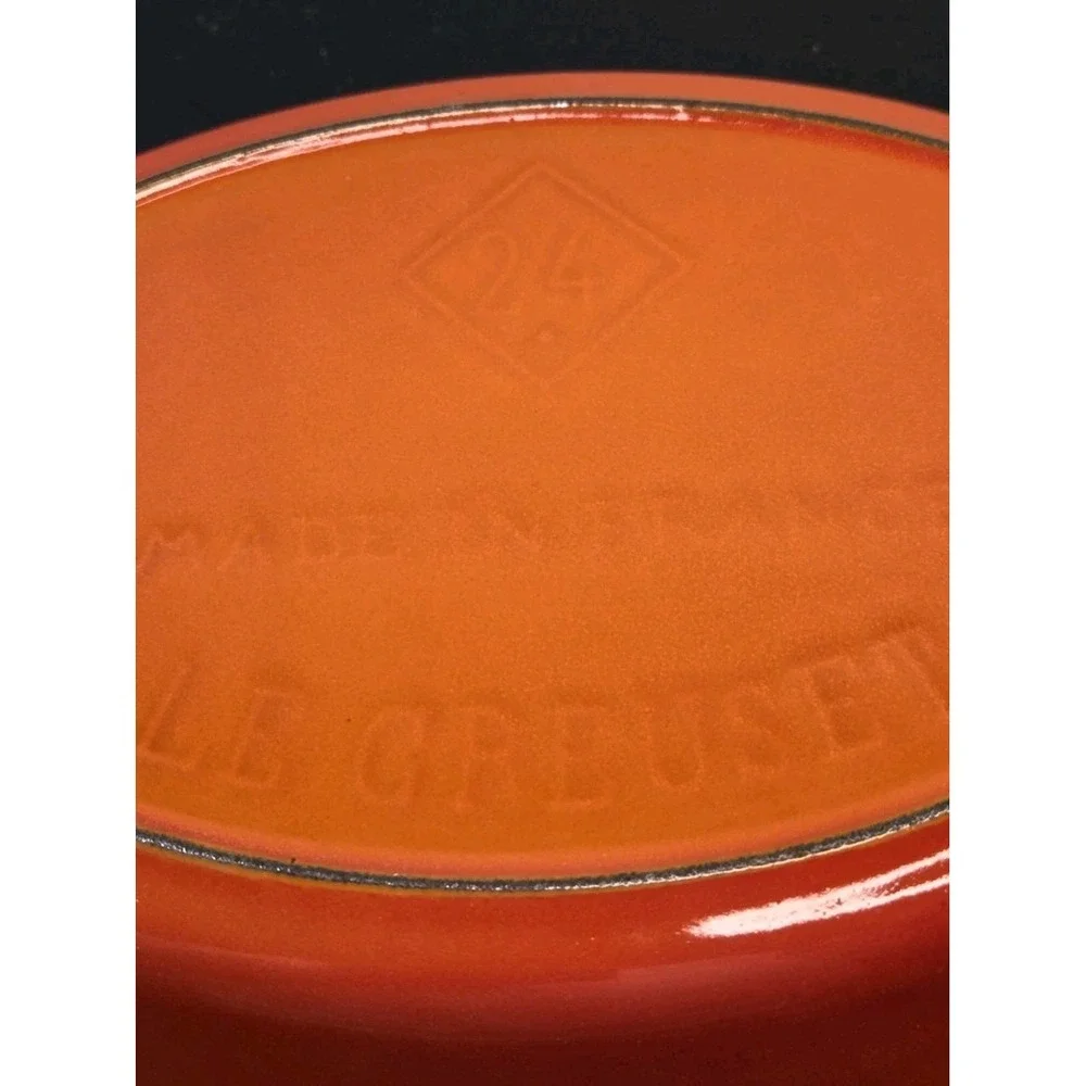 Vintage Le Creuset #24 Orange Au Gratin Oval‎ Baking Dish Made In France